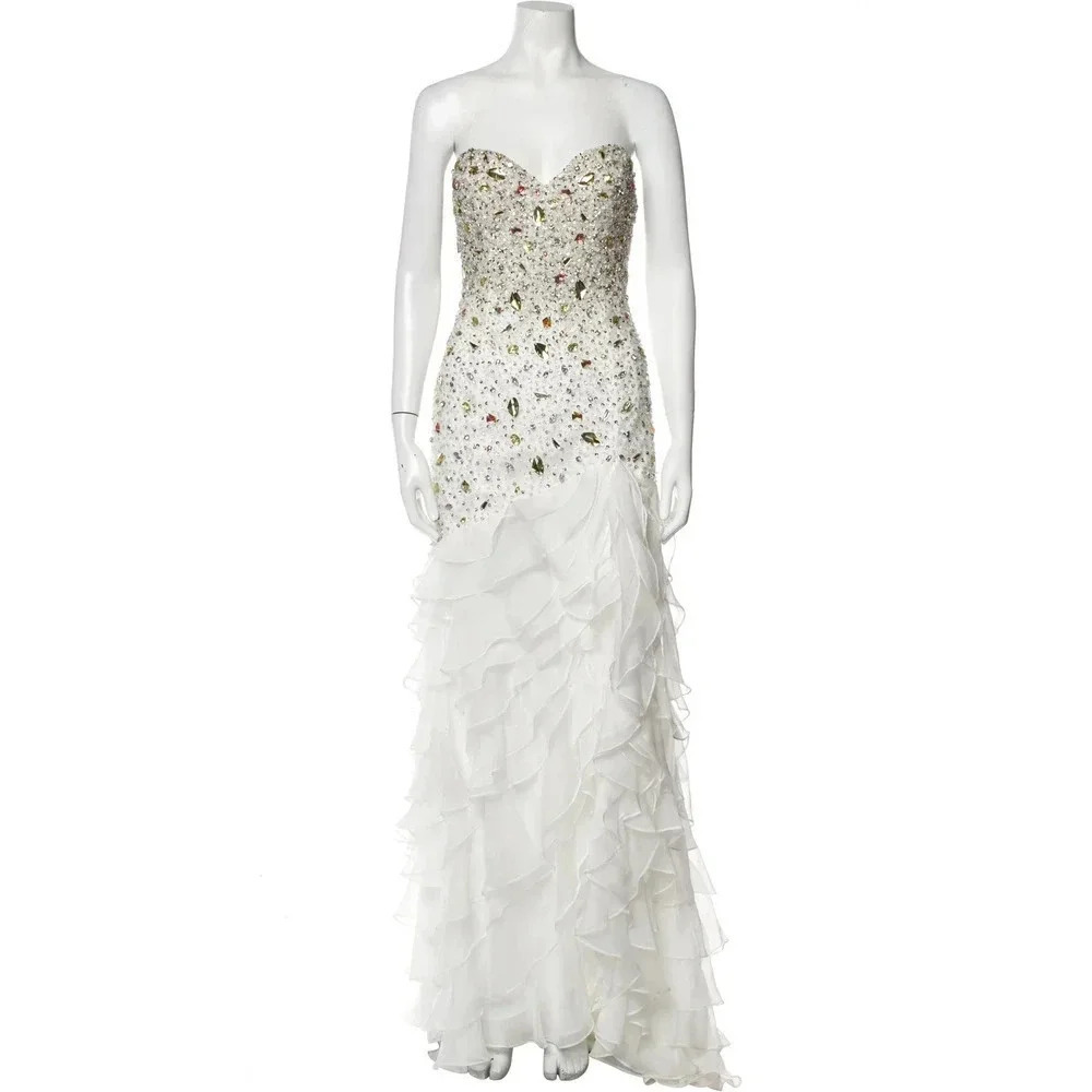 Terani Couture Sweetheart Strapless Prom Dress Ivory Size 8 NWT